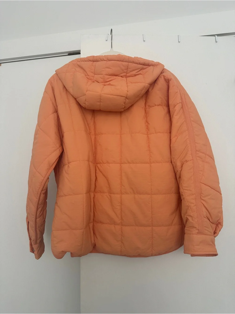 Quilted Pullover Puffer Jacket - Orange